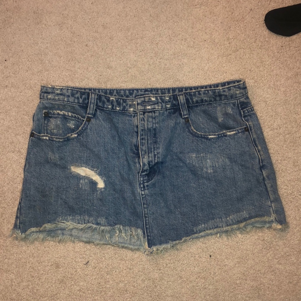 Free People Mini Jean Skirt